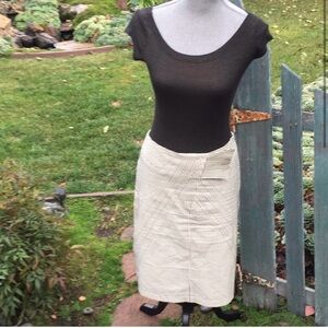 Anthropologie Black and Cream Pencil Skirt